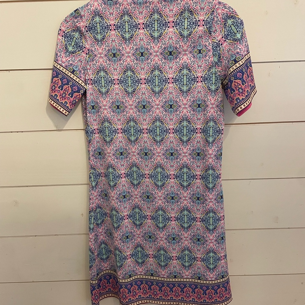 Cabana Life Pink and Blue Patterned Mini Dress - Picture 2 of 4